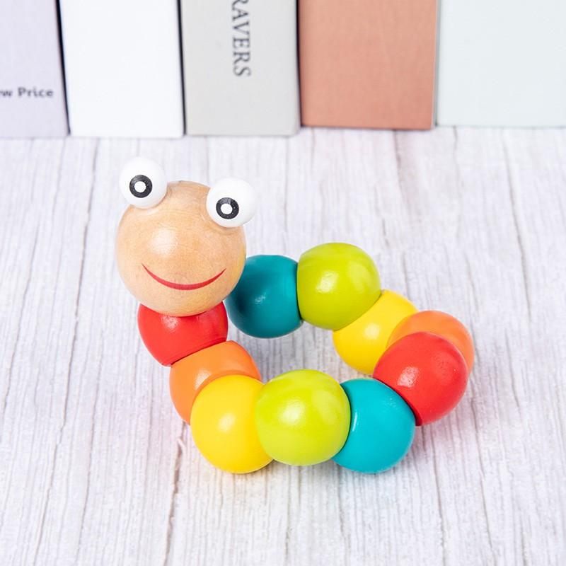 Đồ chơi con sâu bằng gỗ ngộ nghĩnh tạo hình độc đáo cho bé