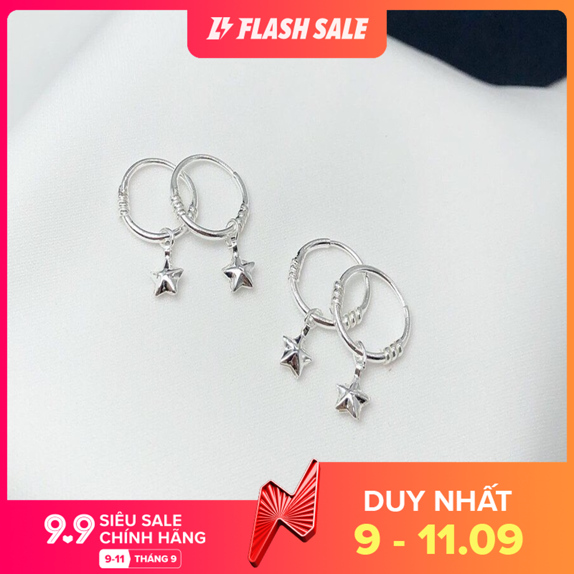 Bông tai bạc thật cho bé gái có 3 mẫu cực xinh, Trang sức bạc QMJ cam kết chất lượng, bảo hành trọn đời sản phẩm