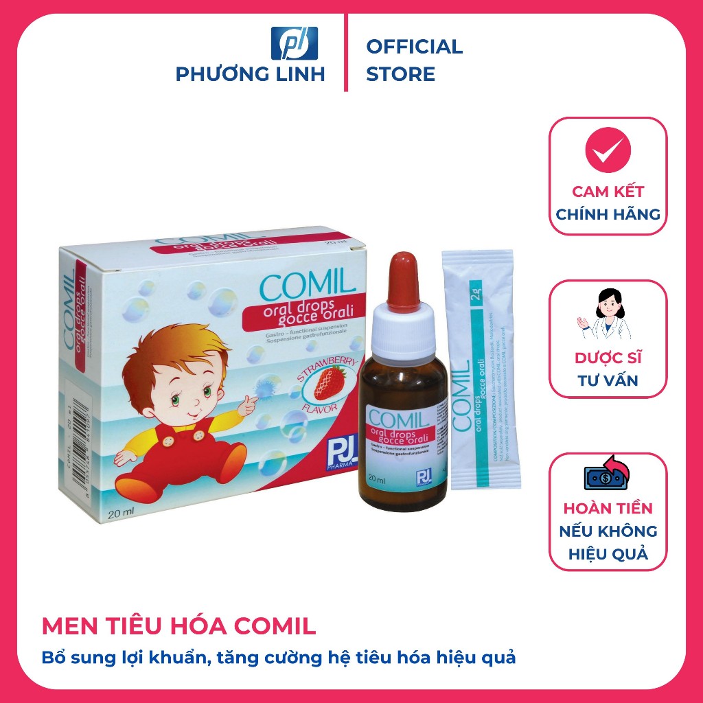Hỗn dịch nhỏ giọt Comil giúp giảm nôn trớ, đầy hơi, chướng bụng cho trẻ sơ sinh trẻ nhỏ