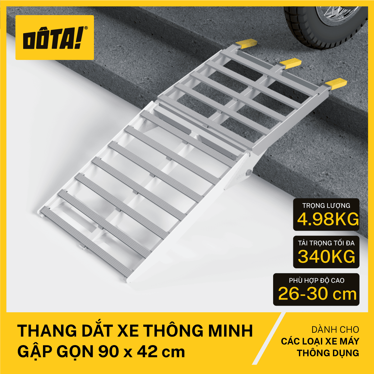 Thang dắt xe thông minh gập gọn