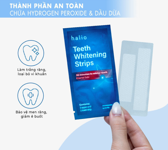 QUÀ TẶNG KHÔNG BÁN - Miếng dán trắng răng Halio Teeth Whitening Strip
