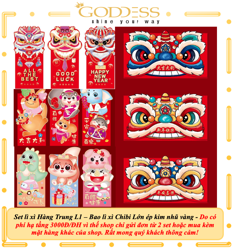  Bao Lì Xì Chibi Chipi 3D - Lì Xì Hoạt Hình LOẠI LỚN 9X17cm HOT TREND GIÁ SỈ 