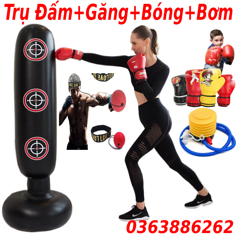 Bao Cát Đấm Bốc Boxing Bơm Hơi Pro X Công Nghệ 5.0 Cao Cấp 2022 cho bé và người lớn - Giảm mỡ, tăng cơ, tăng sức bền - Phù hợp với mọi đối tượng, phòng tập, võ đường, tặng bơm hơi + keo + miếng vá