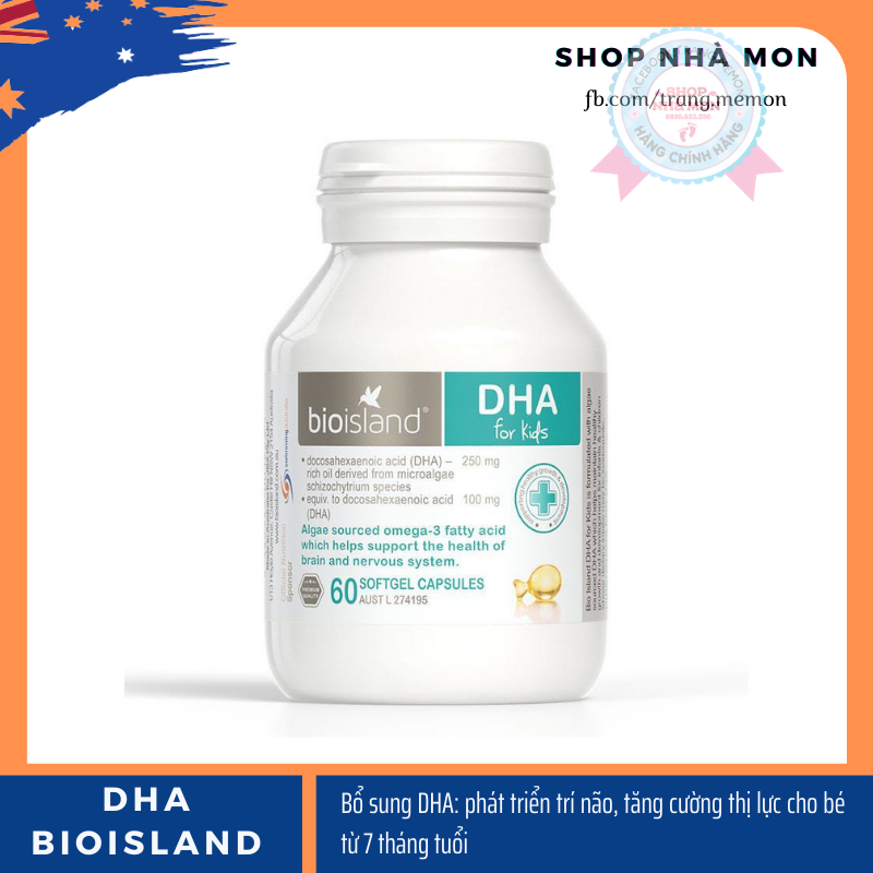 Dầu cá Bio Island DHA của Úc phát triển trí não cho bé từ 7 tháng tuổi