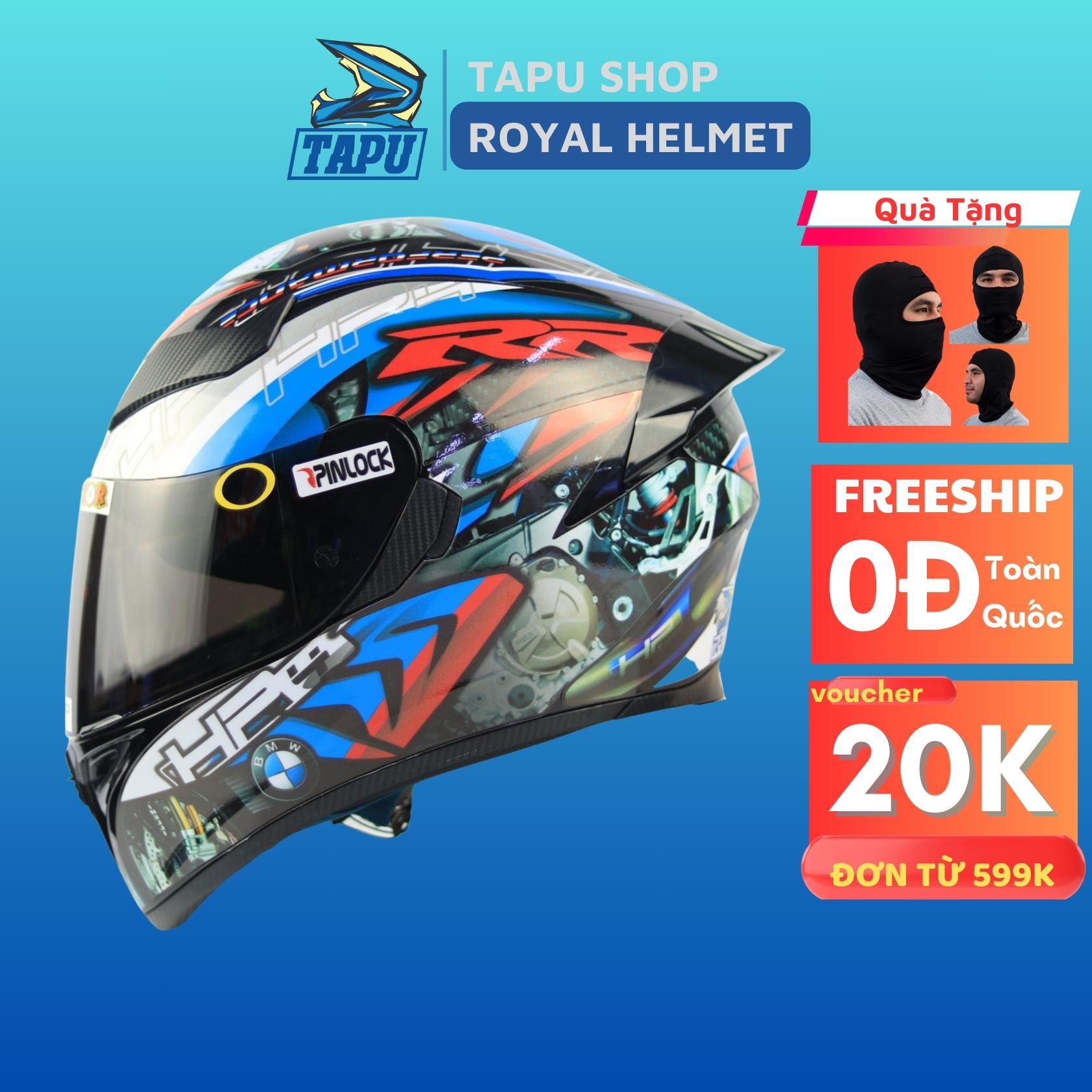 [HCM]Nón Fullface ROYAL M138B 1 Kính Lên Tem BMW HP4