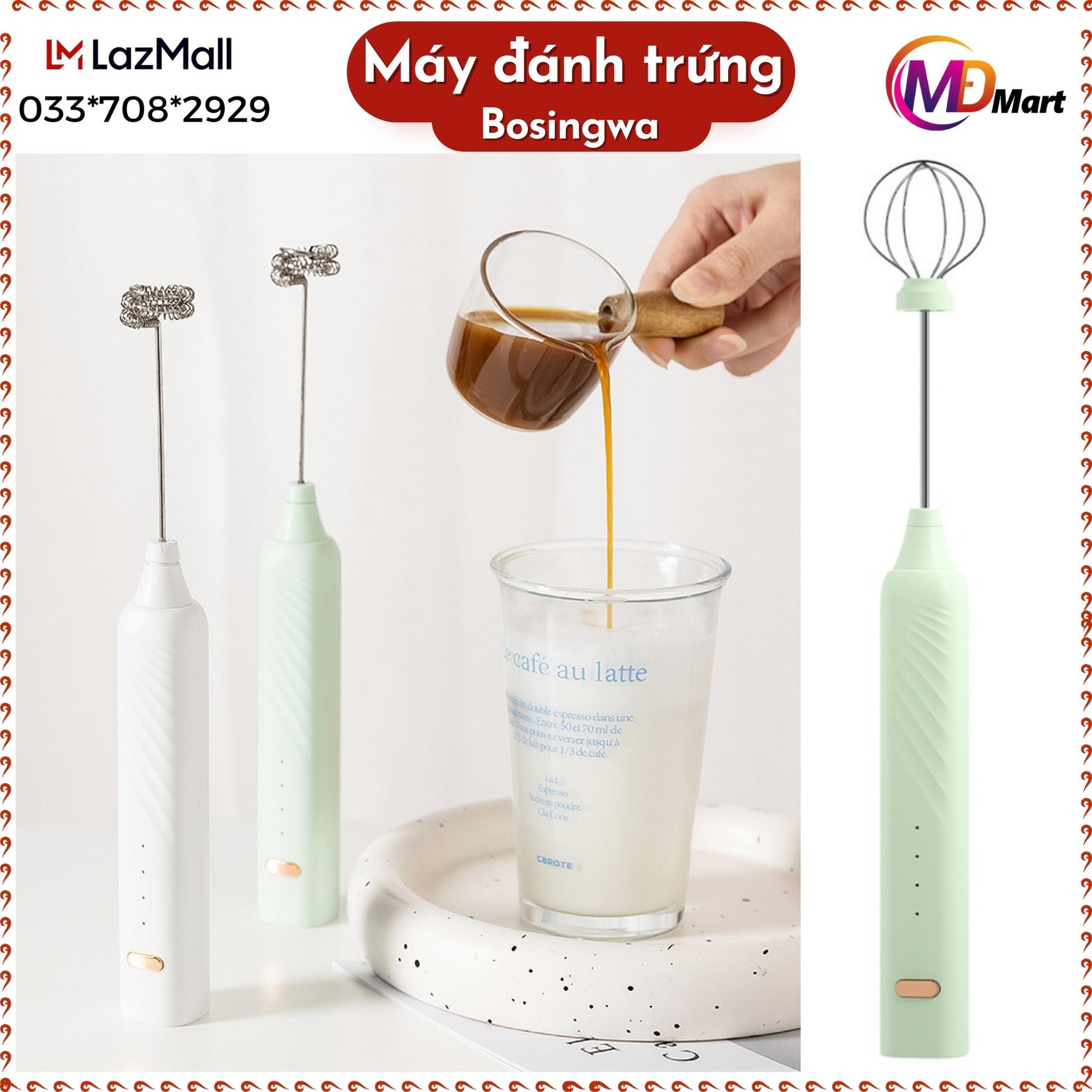 Máy đánh bọt cafe, tạo bọt sữa, làm cà phê bọt biển, cà phê trứng - có dây sạc điện - 3 tốc độ nhiều chức năng có que tạo bọt, khuấy bột, pha trà,... tại mđmart