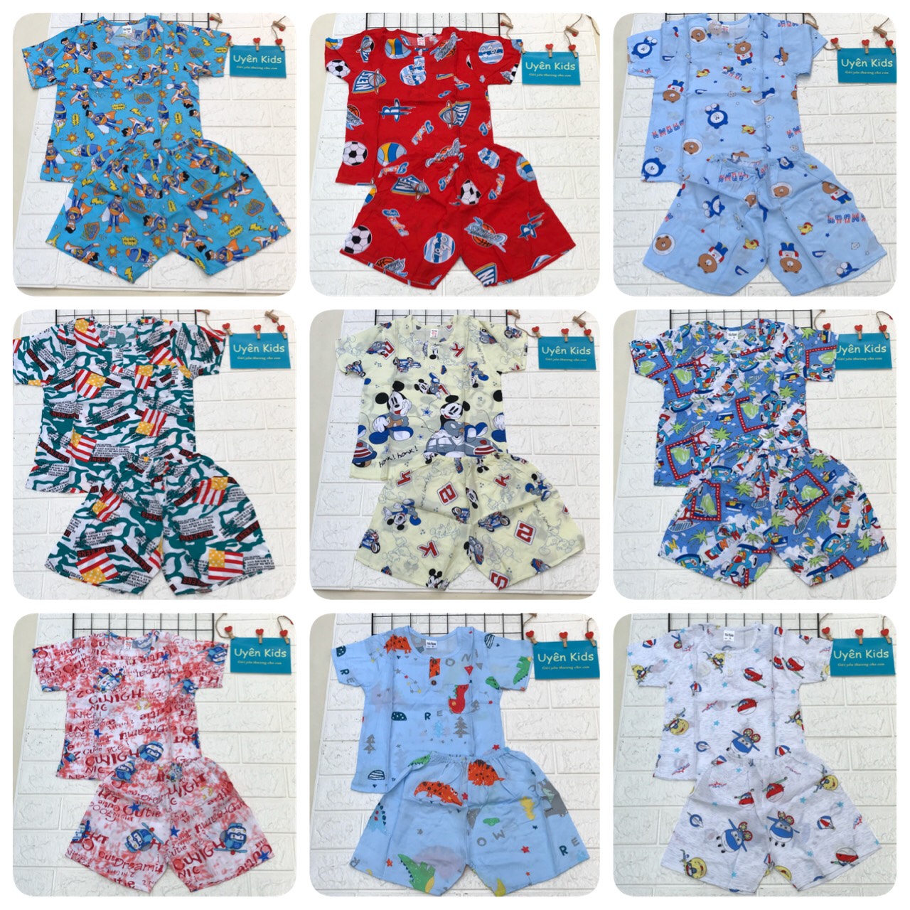 Combo 3 bộ ngắn bé trai vải tôn, lanh 2 da (loại 1) cho bé 5-50kg hàng Việt Nam chất lượng cao