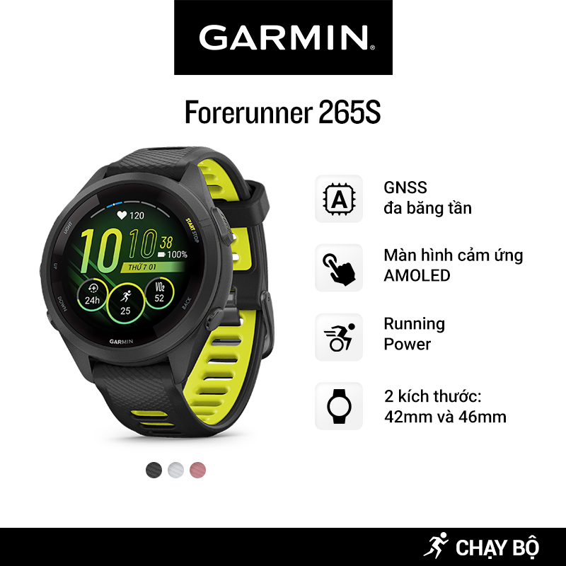 Đồng hồ thông minh garmin forerunner 265s music wifi gpѕ - hàng chính hãng