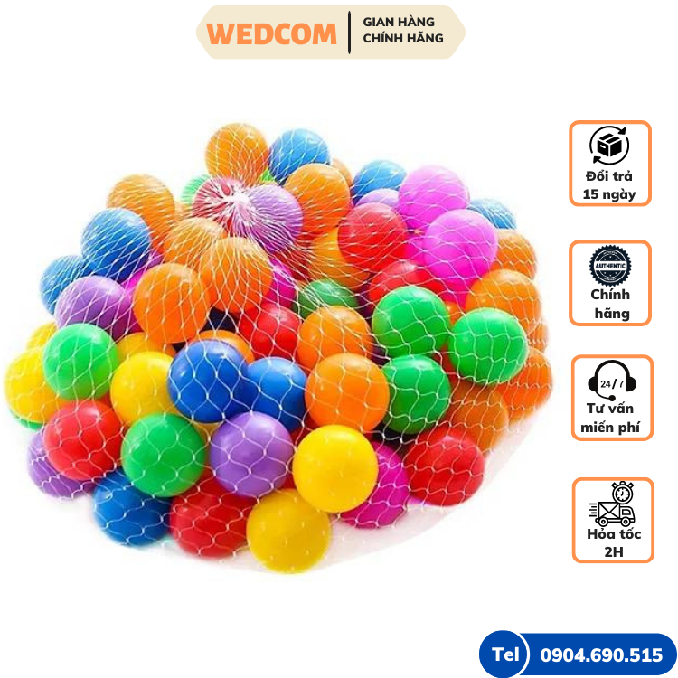 Combo 100 quả bóng nhựa mềm nhiều màu cho bé chơi nhà bóng lều quây hàng