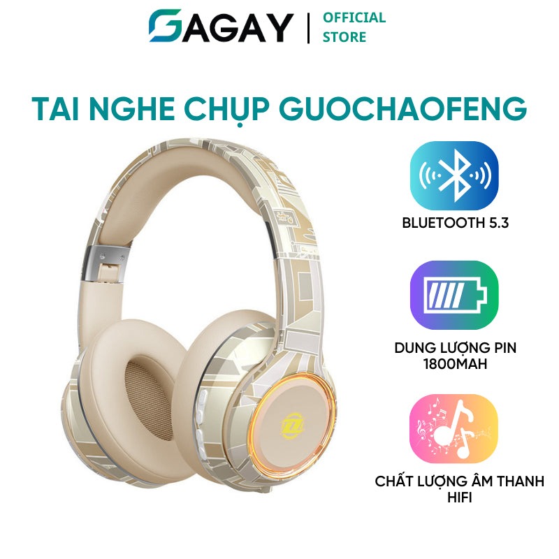 Tai nghe Guochaofeng 5.3, tai nghe chụp kết nối bluetooth ổn định chống ồn, chống nước GD564
