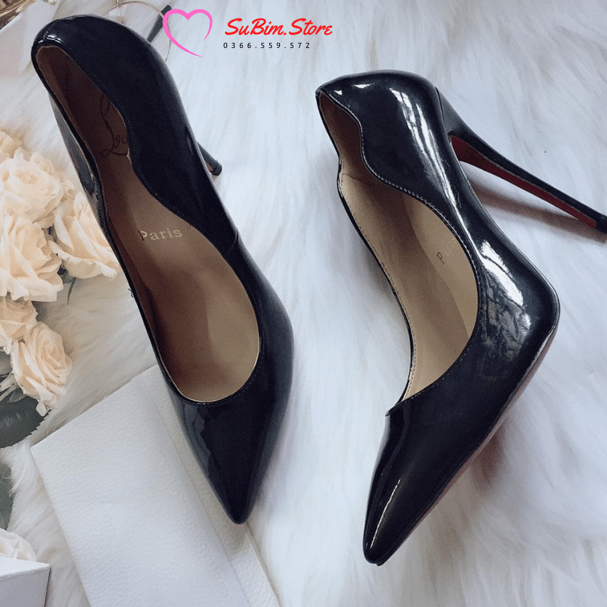Giày Cao Gót  Bít Mũi Da Bóng Gót Nhọn 11p Siêu Sang– SuBim.Store – Gót đũa 11p