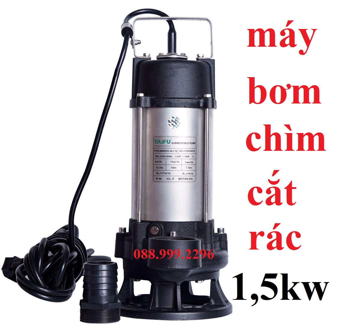 Máy bơm thả chìm cắt rác