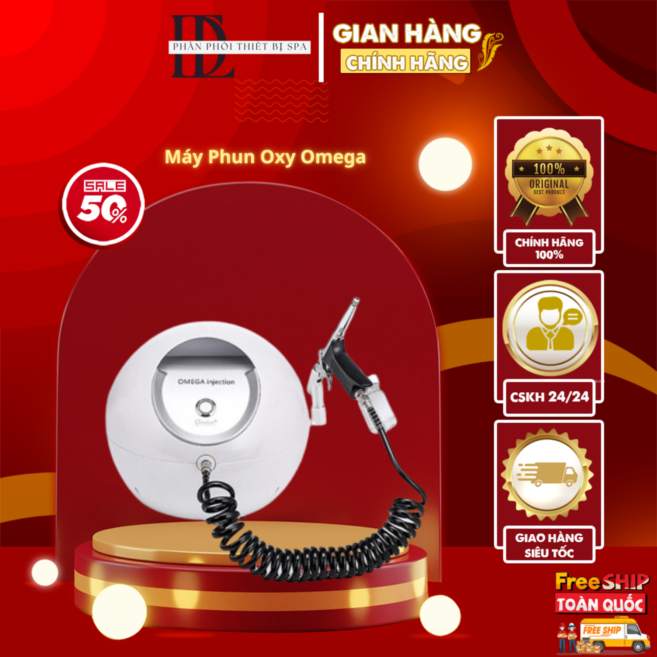Máy phun oxy omega quả trứng - dùng trong - spa tmv