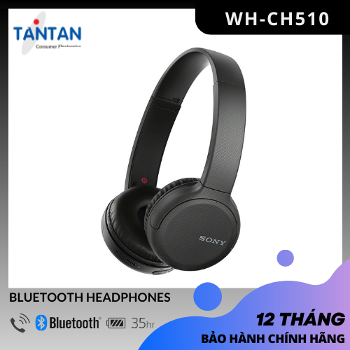 TAI NGHE SONY BLUETOOTH WH-CH510 | Âm thanh chi tiết hơn nhờ màng loa 30mm - Bluetooth 5.0 - Microphone tích hợp trên tai - Pin 35 giờ ,Sạc nhanh  | BẢO HÀNH 12 THÁNG TOÀN QUỐC