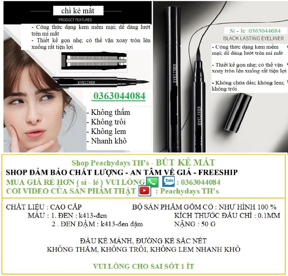 Bút kẻ mắt MỚI NHẤT HÀN QUỐC KHÔNG LEM KHÔNG TRÔI - MUA 5 TẶNG 1. ( NHƯ HÌNH 100 % )-( KIỂM TRA KĨ LƯỠNG TRƯỚC KHI GIAO )