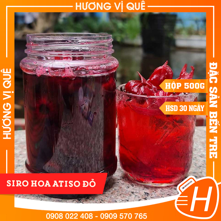 Siro hoa atiso đỏ - hủ 500g - đặc sản bến tre