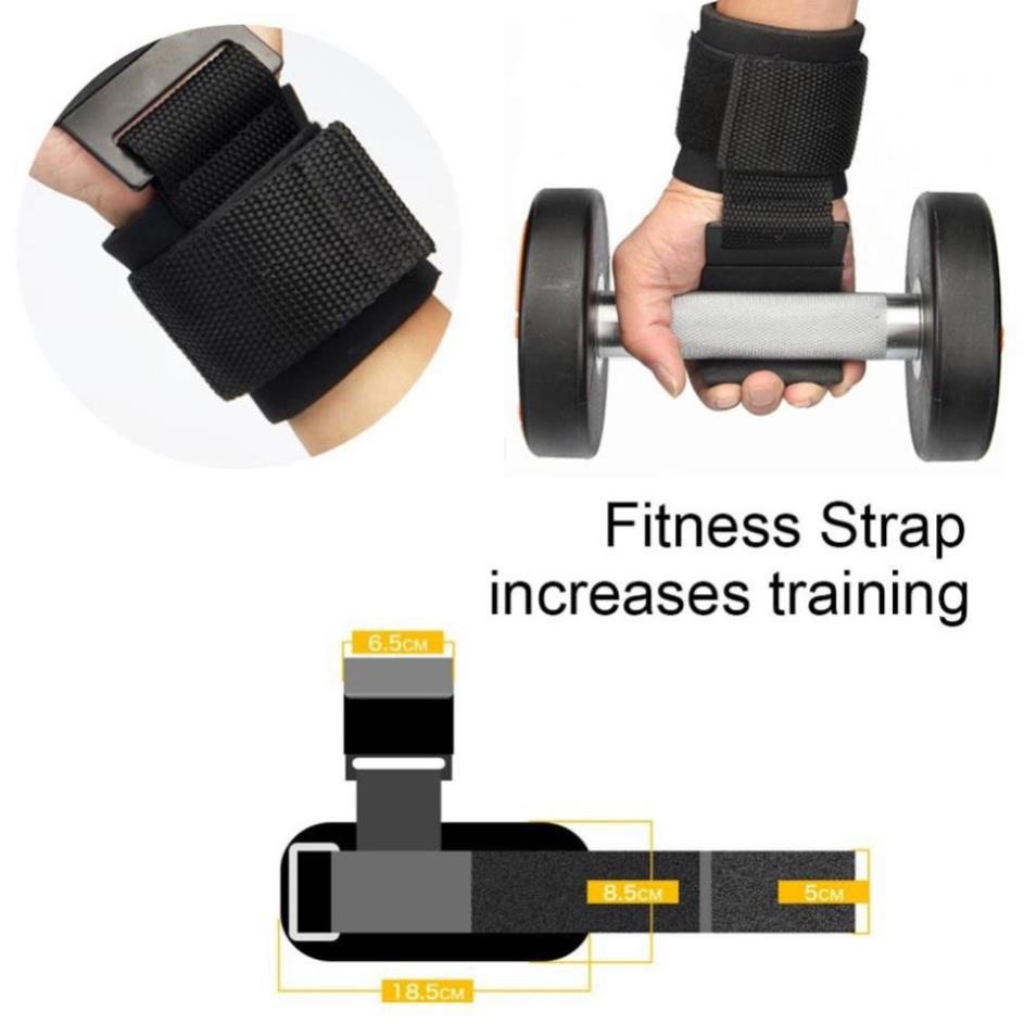 Quấn cổ tay tập xà đơn, tạ, Gym có móc, Găng tay nâng tạ cao cấp