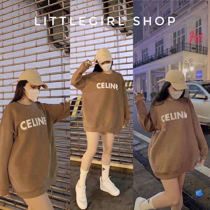 Áo nỉ bo cotton chữ trắng in ngực HT12