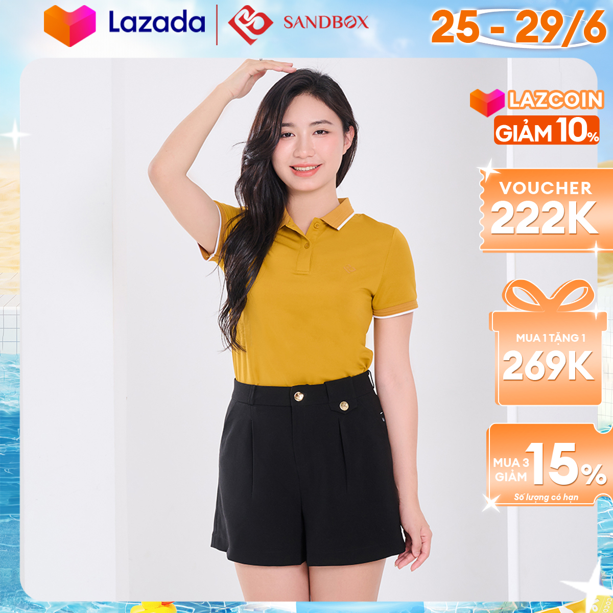 [GIẢM 20% ĐƠN TỪ 329K TỐI ĐA 120K] Áo Polo nữ SANDBOX cao cấp cổ bẻ cộc tay thoáng mát, co giãn thoải mái, trẻ trung APC23002