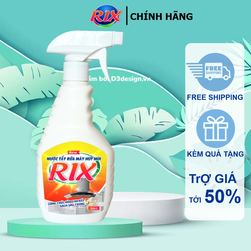 Nước Tẩy Rửa Máy Hút Mùi RIX Công Thức Hòa Tan Kép 500Ml Xịt Sạch Vết Dầu Mỡ Bám Lâu