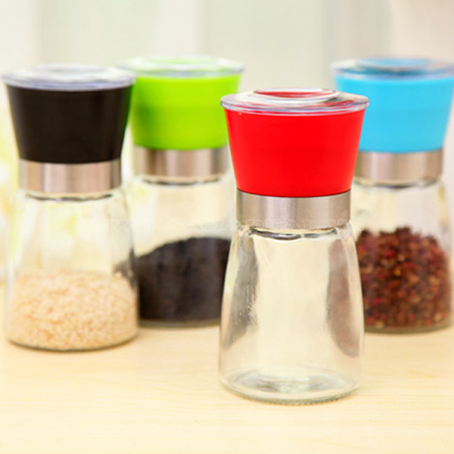 [XẢ KHO - GIÁ SỐC] Dụng cụ xay tiêu mini, máy xay tiêu mini, cối xay tiêu mini, lọ xay tiêu mini, Công cụ gia vị  bằng thủy tinh, tiện lợi, dễ sử dụng,