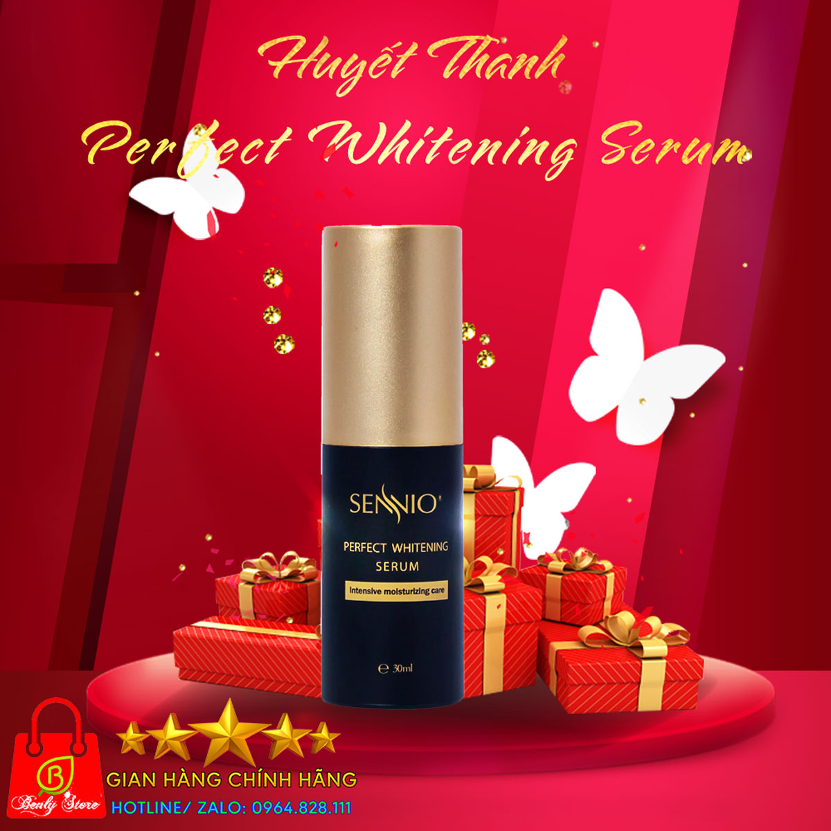 Huyết thanh làm trắng và căng bóng da Sennio - Sennio Perfect Whitening Serum