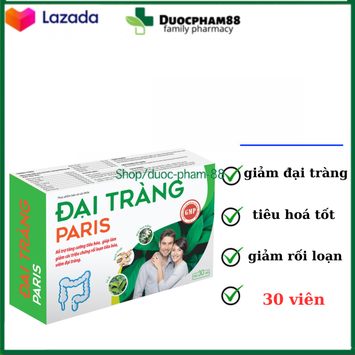 Viên uống thảo dược Đại Tràng - Paris - Hỗ trợ tăng cường tiêu hóa, Giảm viêm đại tràng hiệu quả - Hộp 30 viên - giao mẫu ngẫu nhiên