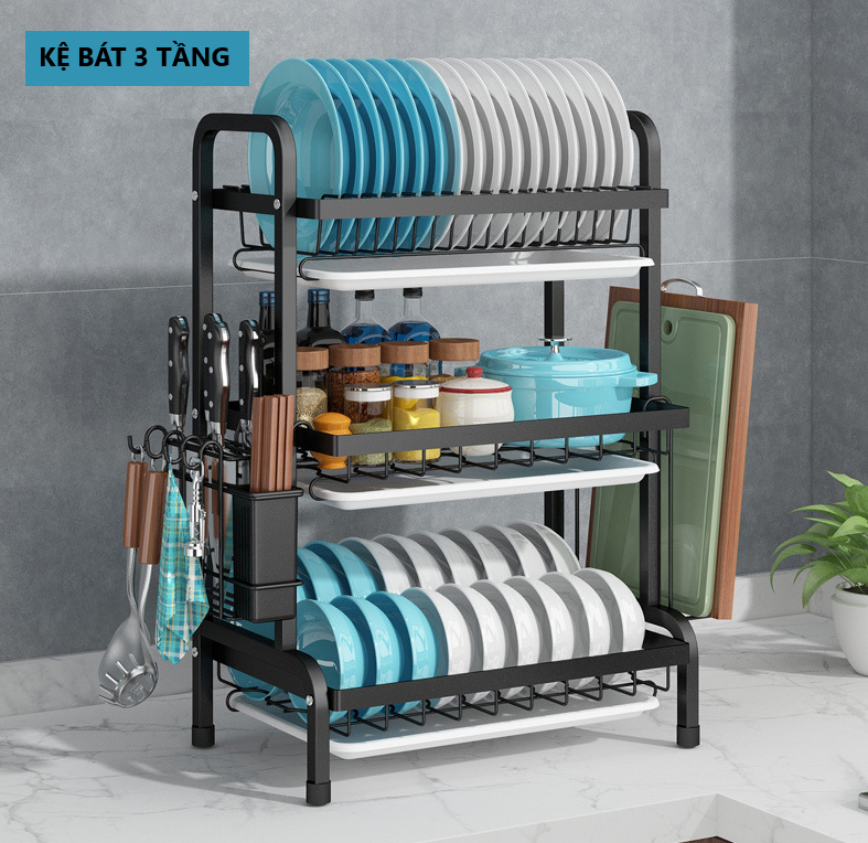 *MẪU MỚI * Kệ Chén Bát -Kệ Xong Chảo YTC Thông Minh 2.3 tầng NHẬP KHẨU  (FULL PHỤ KIỆN)