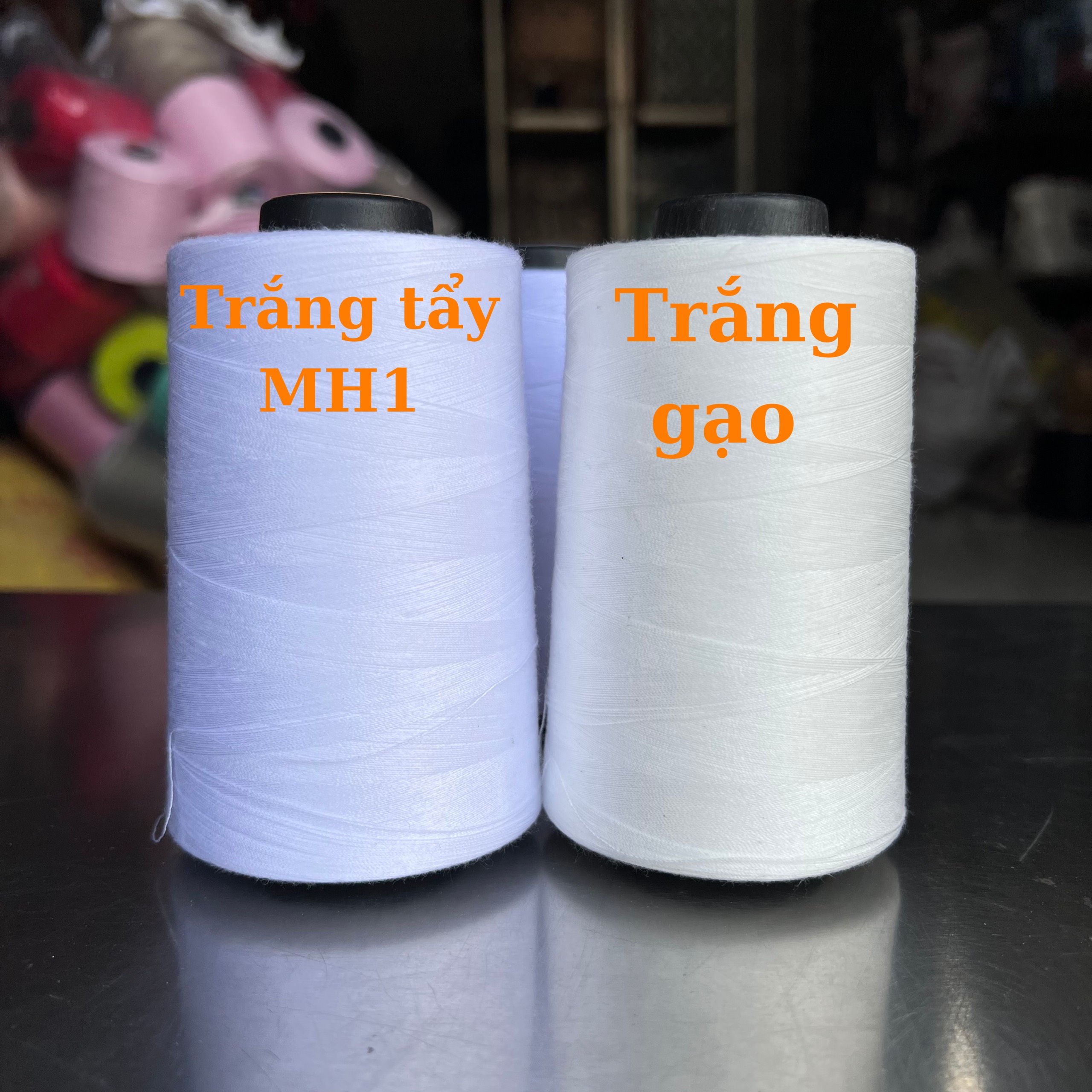 Chỉ may công nghiệp trắng tẩy 40/2 hàng công ty lỏi nhẹ 5000m/ cuộn