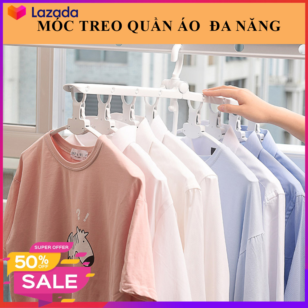 Móc Treo Quần Áo Gập, Xoay 360 Đa Năng - Nhựa PP Cao Cấp Siêu Bền, Chống Rơi Quần Áo - Móc Treo Thông Minh Tiết Kiệm Không Gian Tủ
