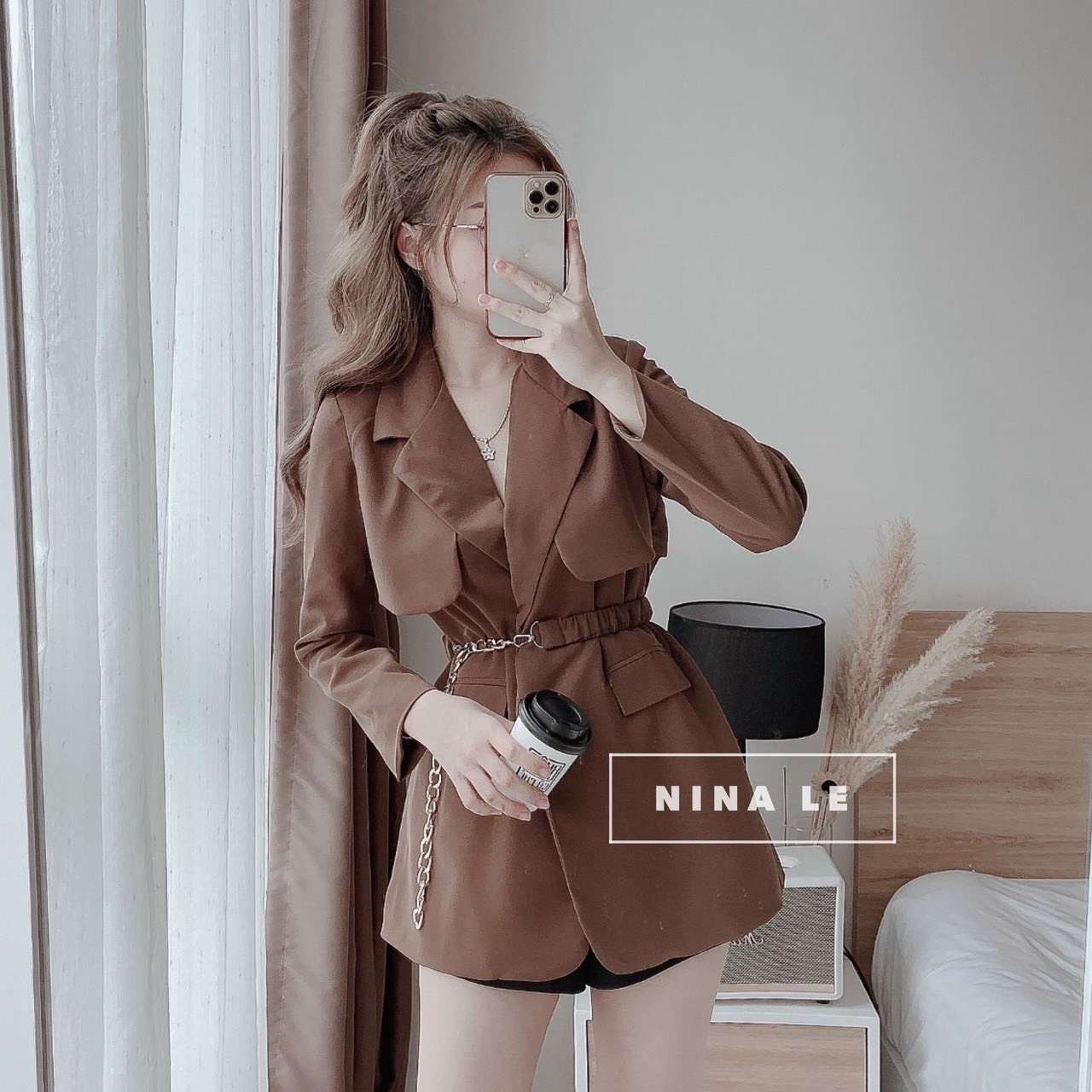 Sét bộ đi chơi tuyết mưa áo khoác kèm nít + quần đùi phong cách văn phòng siêu xinh mondx222
