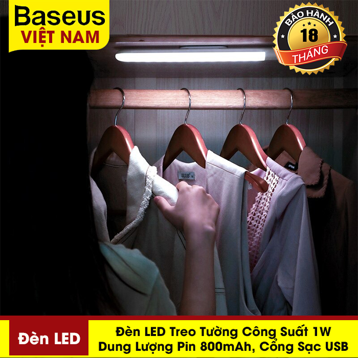 Đèn LED treo tường sạc USB - Đèn ngủ cảm biến chuyển động thông minh, thích hợp với nhiều không gian: hành lang, phòng ngủ, tủ quần áo, cầu thang, bếp - Thương Hiệu Baseus - Phân phối bởi Baseus Vietn