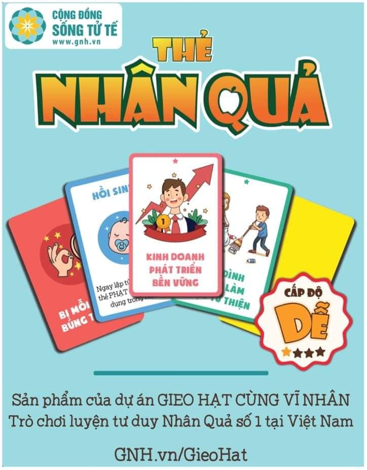 Thẻ Card game Nhân quả cấp độ dễ
