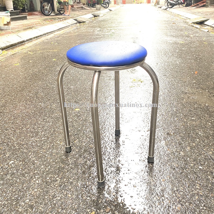 Ghế đẩu inox có nệm