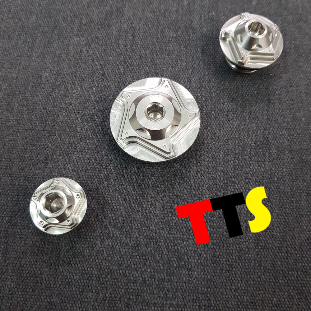 [HCM]( INOX TRẮNG ) COMBO 3 ỐC XE SUZUKI  2 ỐC MÂM ĐỀ + 1 ỐC NẮP NHỚT CHO XE SATRIA FI RAIDER FI