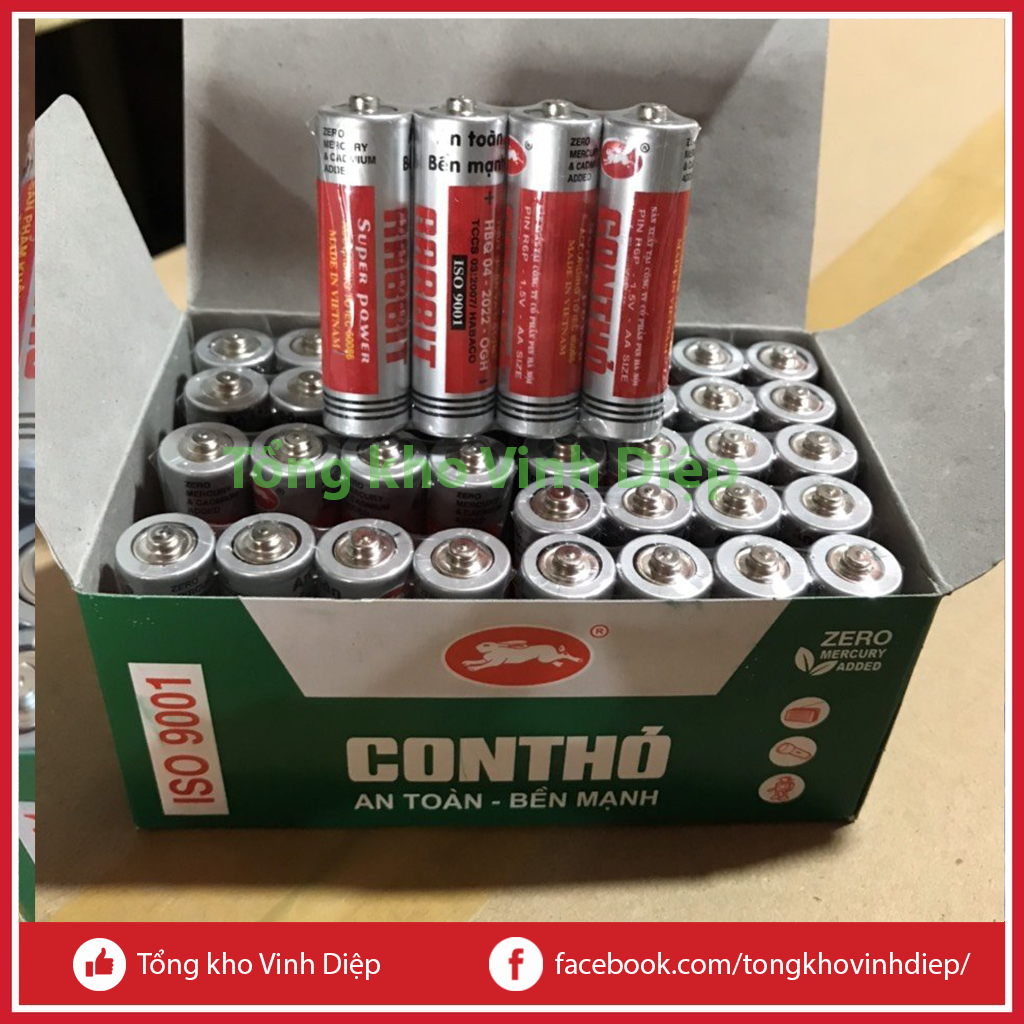 Hộp 40 viên pin tiểu con thỏ r6p aa 2a/1.5v