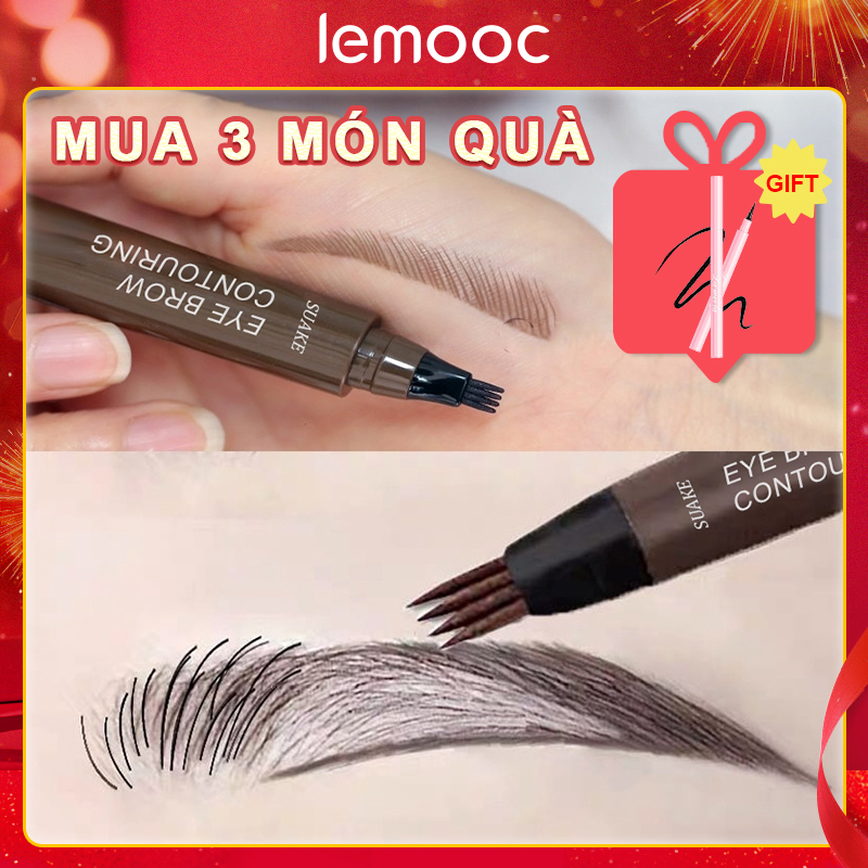 Bút chì lông mày 4 Tip Chất lỏng chân lông hình xăm bút trang điểm Bút chống thấm nước lông mày thẩm mỹ