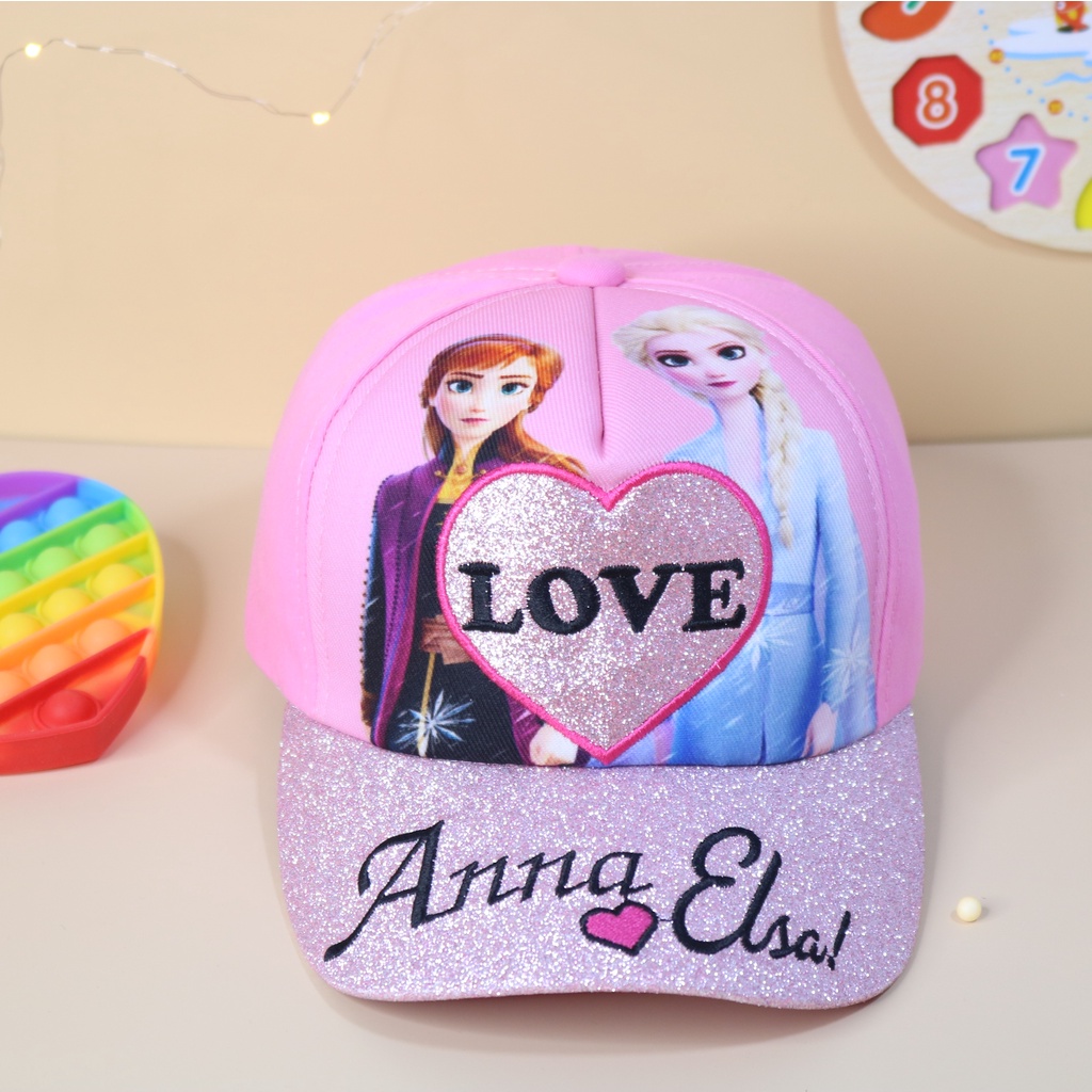 Nón kết Mũ lưỡi trai Công chúa tuyết Elsa dễ thương cho bé gái từ 3 tuổi đến 6 tuổi