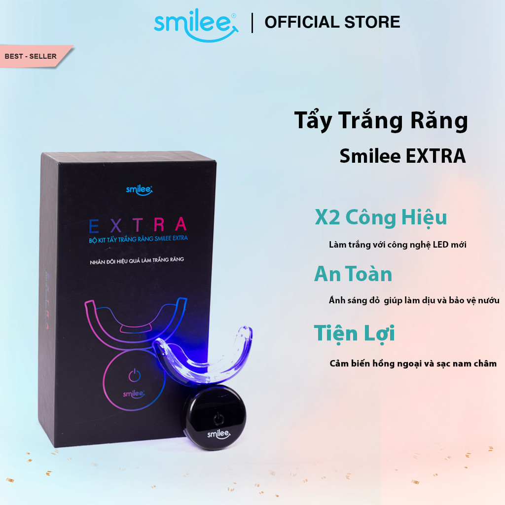 Máy tẩy trắng răng Smilee Extra làm trắng răng nhanh không ê buốt, an toàn cho sức khoẻ, hàng nhập khẩu USA