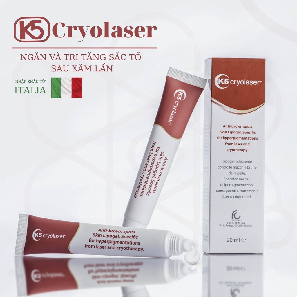 Kem Ngăn Tăng Sắc Tố Sau Laser, Lăn Kim, Phi Kim K5 CRYOLASER [ PHÁC ĐỒ TRỊ NÁM TẠI VIỆN DA LIỄU ]