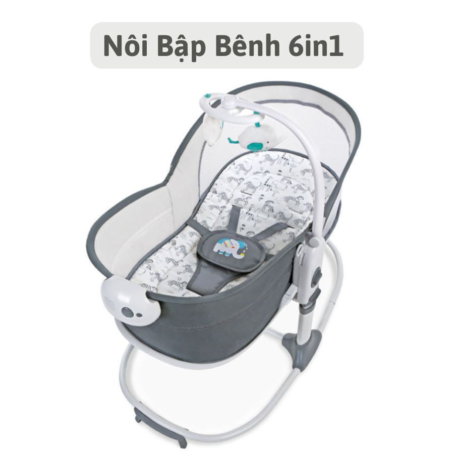 Nôi Bập Bênh Cho Bé, Nôi Vải 6 in 1 Đa Năng Dễ Dàng Điều Chỉnh Thành Ghế Bập Bênh Tiện Lợi