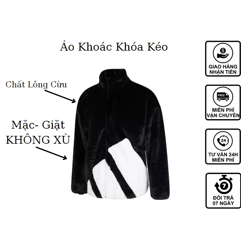 Áo Khoác Lông Cừu Adidas màu đen