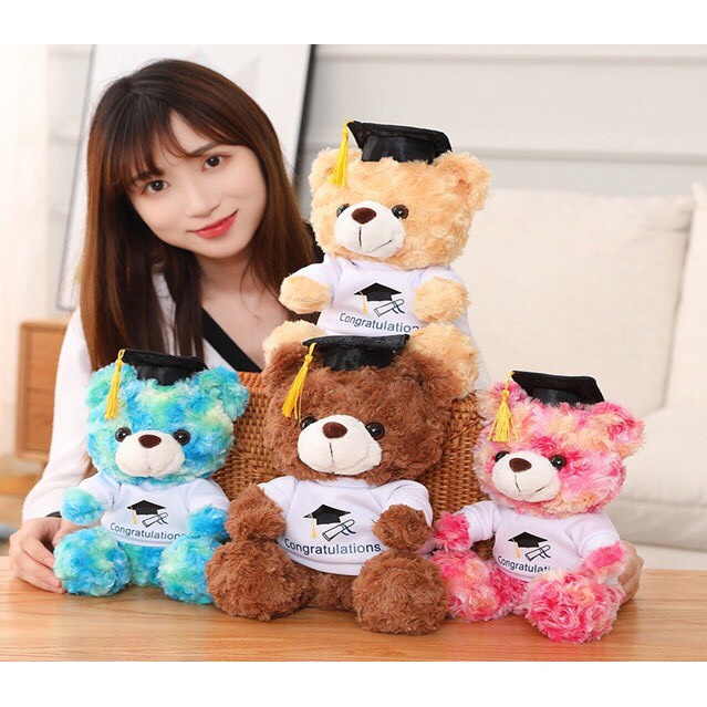 Gấu nhồi bông tốt nghiệp siêu dễ thương