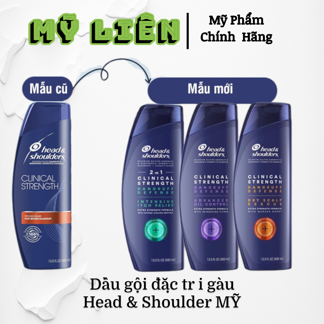 Dầu gội head mỹ giảm gàu,nấm, dầu gội head & shoulders clinical strength 400ml