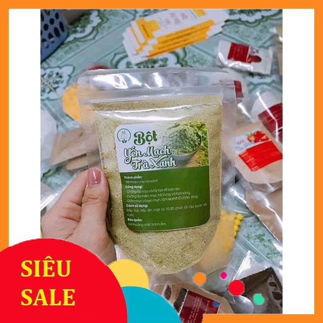 Bột yến mạch trà xanh đắp mặt mờ vết thâm nám