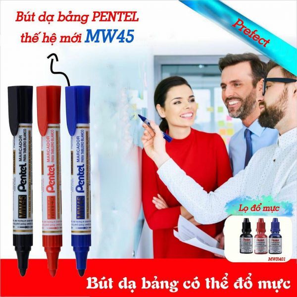 Bút viết bảng đổ mực pentel mw45 - mực mwr401