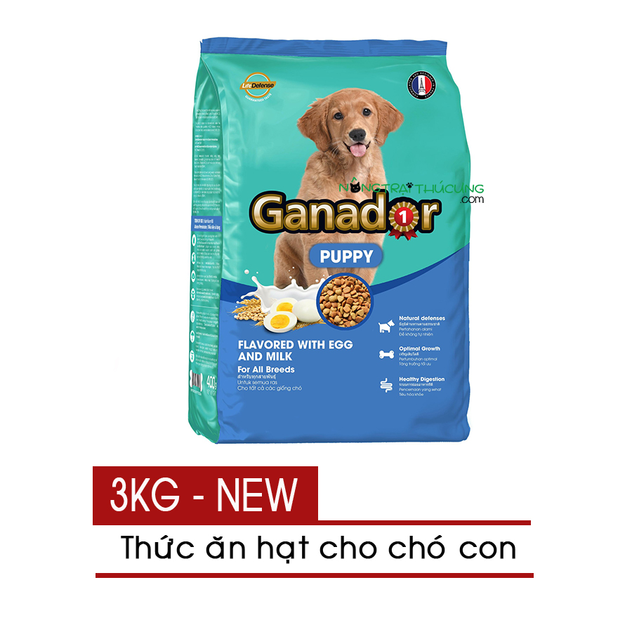 Thức ăn hạt cho Chó Con Ganador Puppy vị Trứng Sữa Egg & Milk 3KG