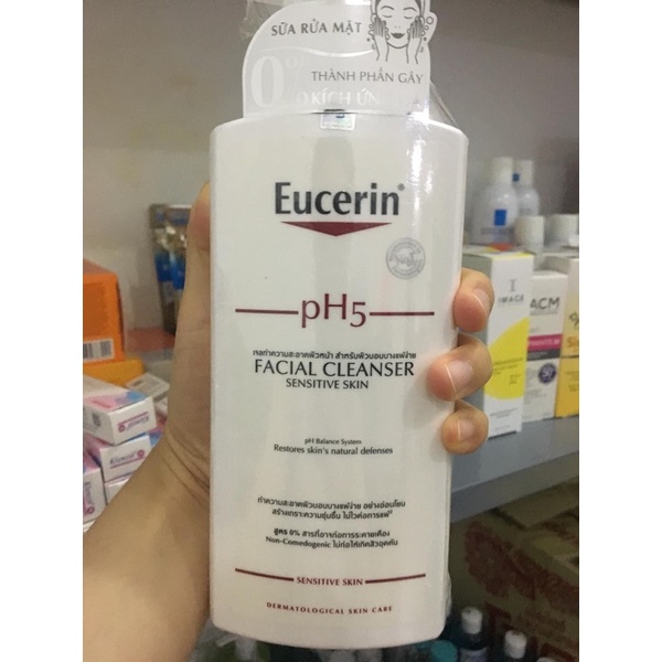 Sửa rửa mặt Eucerin pH5 Facial Cleanser cho da nhạy cảm 400ml
