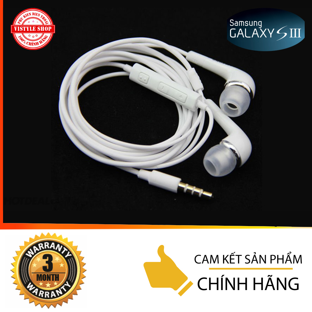 Tai Nghe có dây Samsung chính hãng S3 Hàng Zin, Tai Nghe Nhét Tai, Jack cắm 3.5mm, Dây dài 1.2m - Vistyle Shop