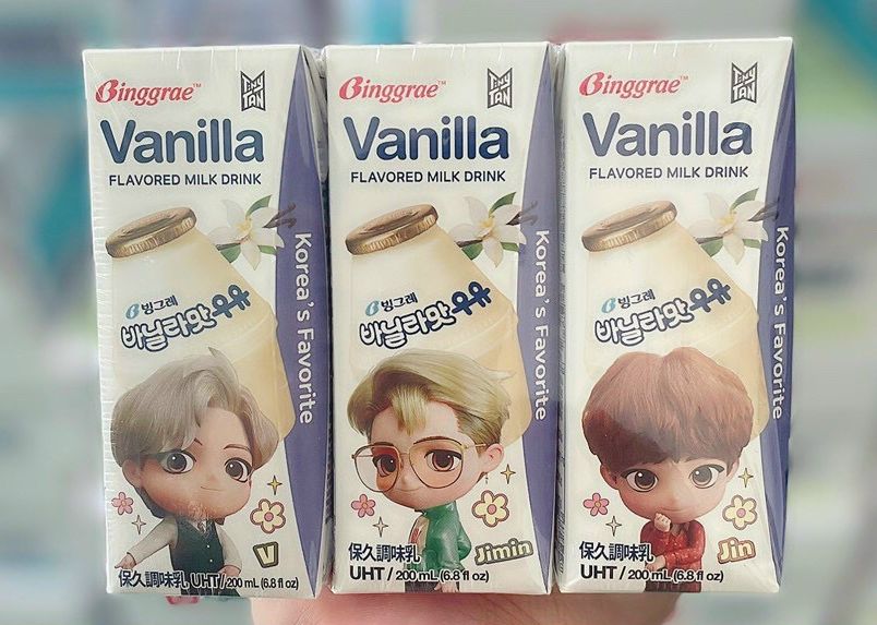 Lốc 6 Hộp Sữa Vani Binggrae Hàn Quốc Phiên bản BTS - 200ml x 6 hộp